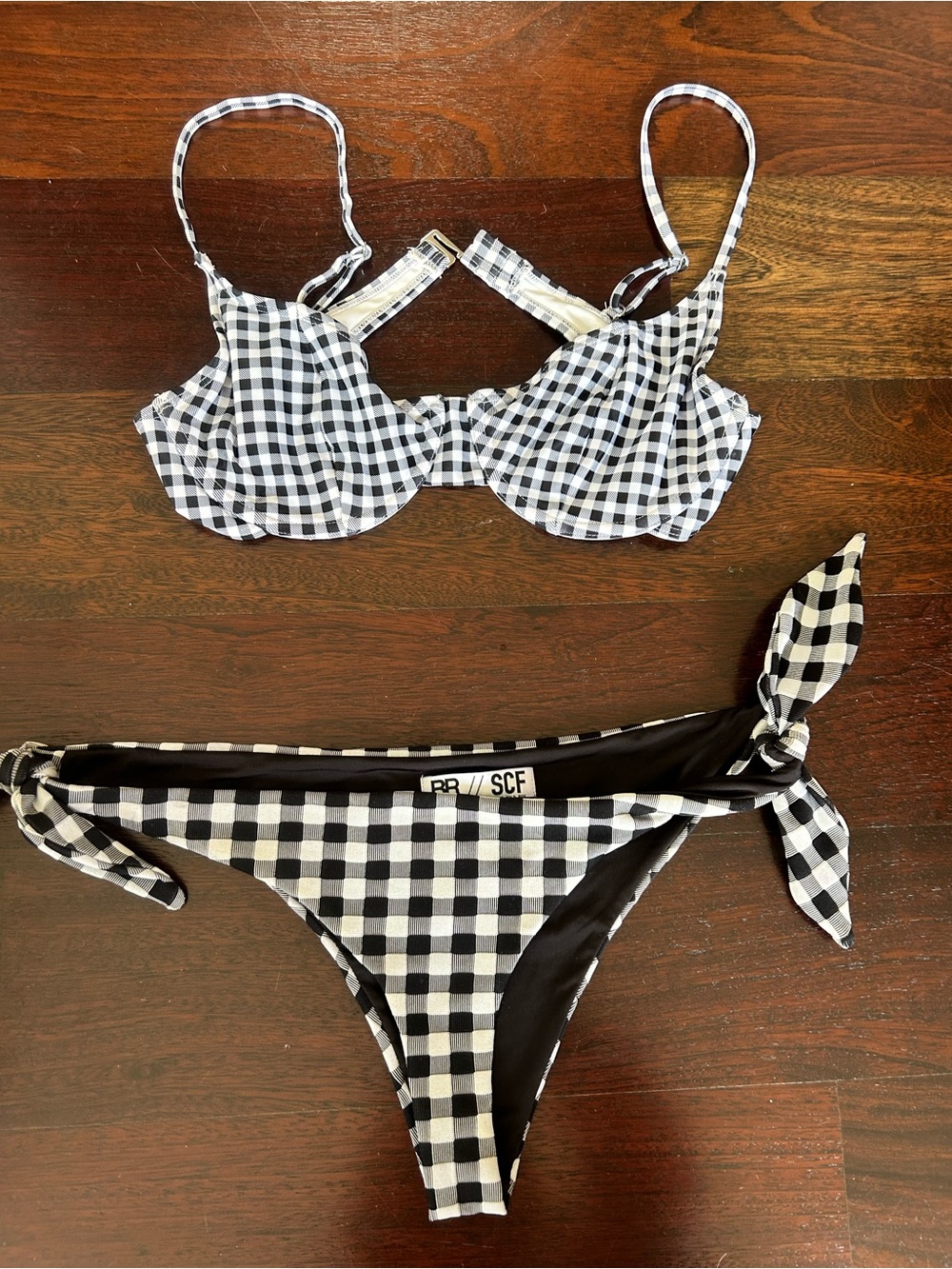 Beach Riot Black & White Gingham Bikini Set